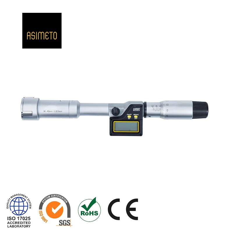 Asimeto Digital Three-Point Internal Micrometer with Measuring Range 12–16 mm and Resolution 0.00005 in / 0.001 mm