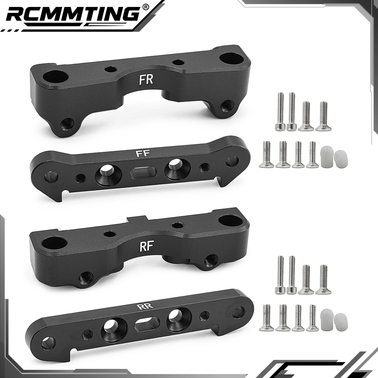 RCMMTING-Juego de actualización de montaje de brazo inferior de Metal para ARRMA 1/5 Kraton Outcast 8S, soporte de brazo inferior de suspensión delantera/trasera de aleación de aluminio