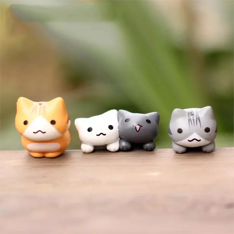 6Pcs/Set Cartoon Lucky Cat  Home Garden Bonsai Decorations Miniatures Gift Lovely Micro Landscape Kitten Miniature Craft