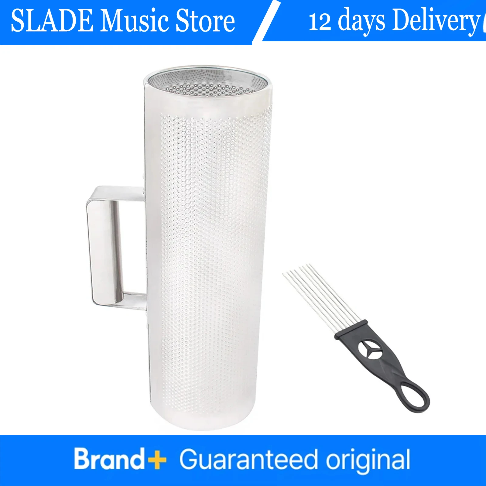 

Скребковая трубка из нержавеющей стали Guiro со скребком Orff, музыкальный обучающий скребок, вспомогательные средства, аксессуары для латинских ударных инструментов