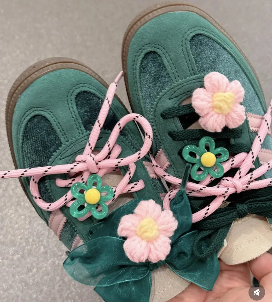 4cm Widened Chiffon ShoeLaces Combine Flat Laces Flower Buckles For Sneakers Canvas Casual Leather Shoes DE Trainining Shoes image 5