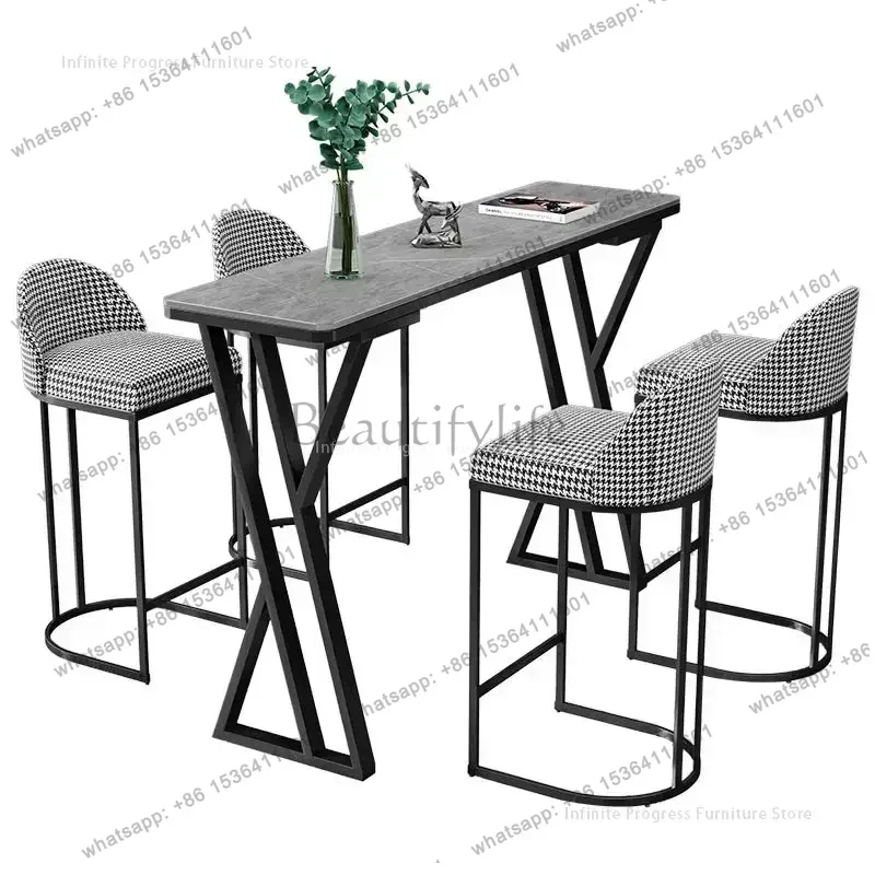 Factory Direct Sales Nordic High Bar Table Bistro Advanced Saloon Commercial Bar Table Reception Desk Dj Booth Night Club Furnit