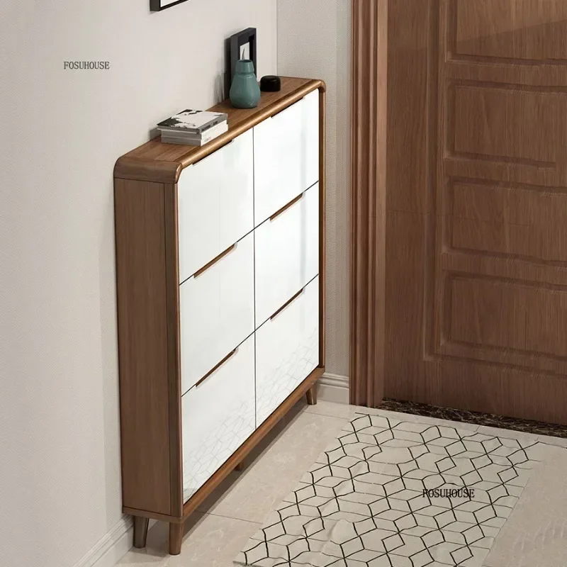 Современная деревянная полка для обуви, полка для обуви, органайзер для гостиной, узкие шкафы для обуви, экономия места в прихожей, мебель для дома c