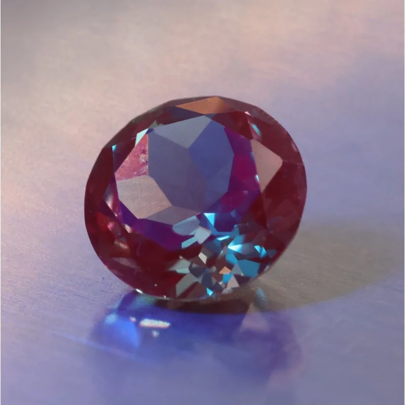 100%  Czochralski Lab Grown Alexandrite Lab Creat  Stone Round cut change from Green to Purple High quality  Selectable AGL