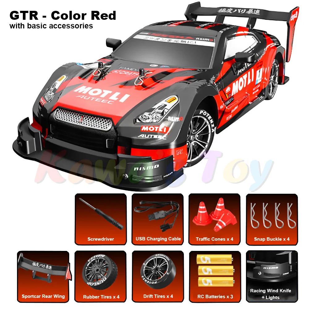 Gtr r35 rcドリフト車のおもちゃ、1:16スケール、無限無限変数、最大