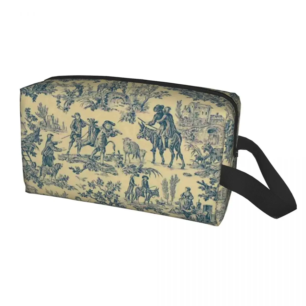 Toile De Jouy Sepia Vintage Parisian Art Design Cosmetic Bag Women Large Capacity Makeup Case Beauty Storage Toiletry Bags