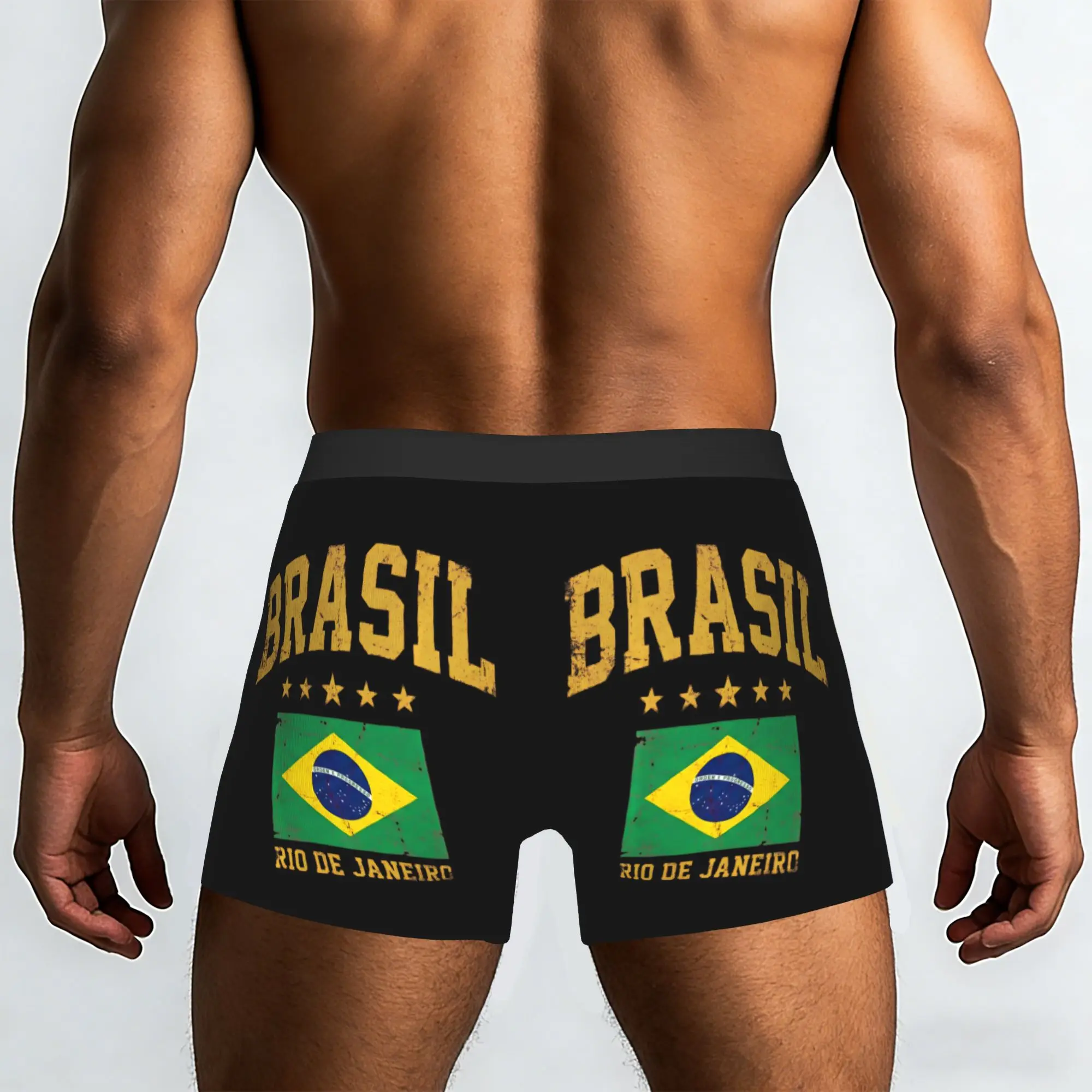 Rio De Janeiro Vintage Distressed Flag  Brasil Underpants Homme Panties Male Underwear Comfortable Shorts Boxer Briefs