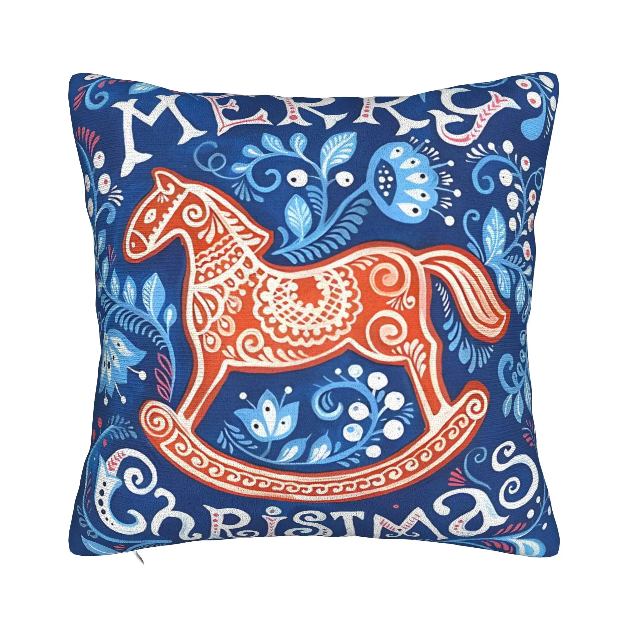 1 PC Christmas Gingerbread Rocking Horse double-sided printed Porch Patio Couch Sofa Living Room Pillowcases Cores Not Included
