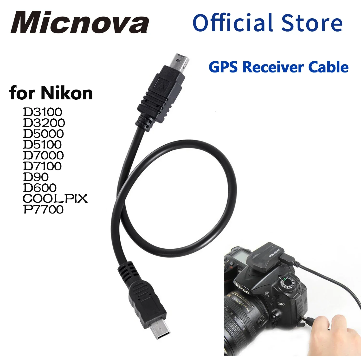 

Micnova GPS-N3 Cable for Camera GPS for Nikon D3100 D3200 D5000 D5100 D7000 D90 D600 D7100 COOLPIX P7700