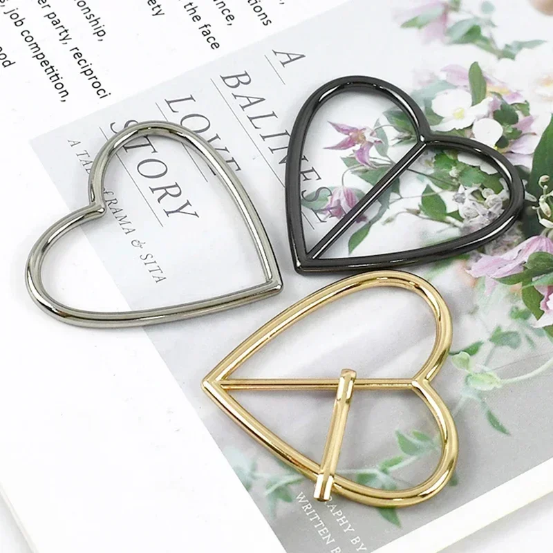 5/10Pcs 20/25/30/35/40mm Metal Buckles Heart Ring Belt Buckle Bag Strap Tri-Glide Sliders Webbing Pin Clasp Shoe Hook Accessory