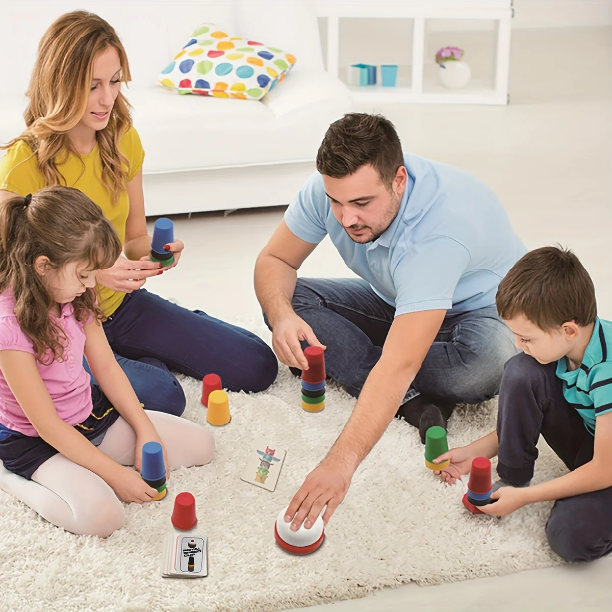 

Cup Stacking Battle, fun card table game, training concentration multiplayer fast cup stacking game, holiday party game