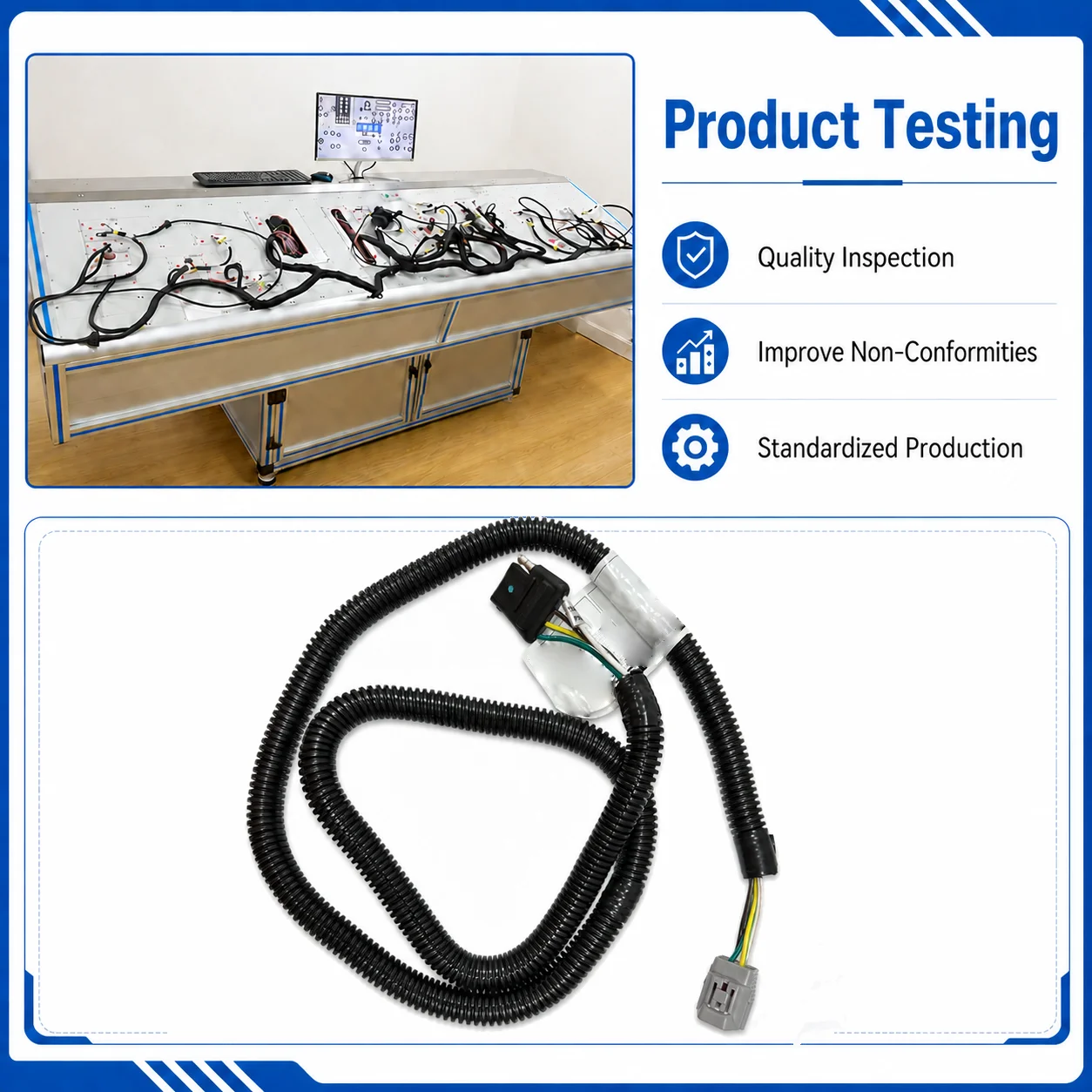 56083 4 Way Trailer Wiring Harness Kit for Lexus RX350 RX450h RX350L 2010-2023 Custom Vehicle Side Connector Cable Assembly