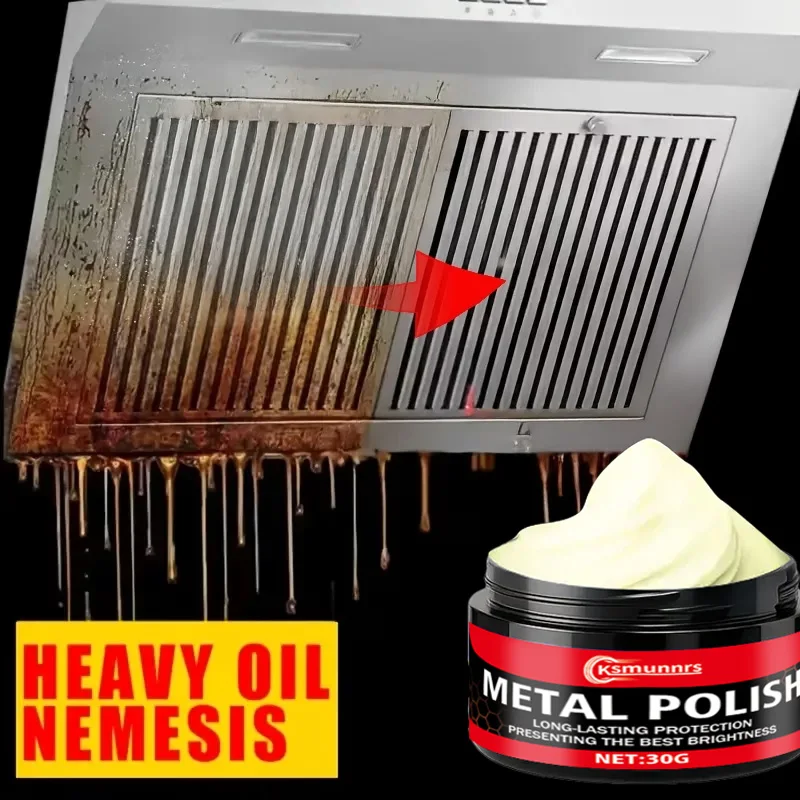 Multi-Purpose Kitchen Degreaser & Metal Polish - Powerful Grease Removal, Easy to Apply, Restores Shine for Range Hood & Metal