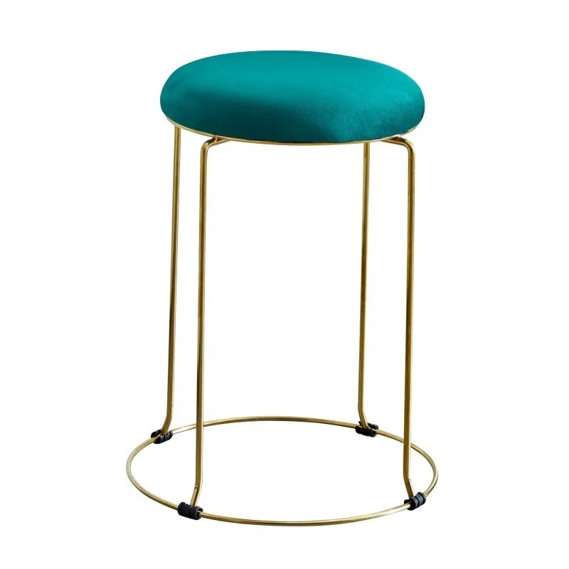 Nordic Home Cheap Leather and Green Velvet Stackable Modern bar Stools for Kitchen