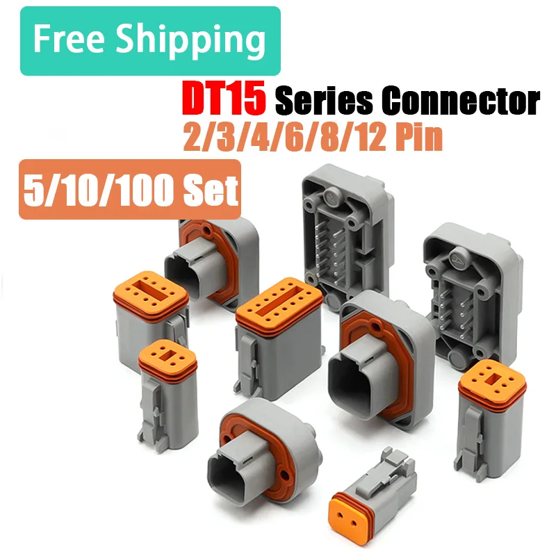 5/10/100Set DEUTSCH DT15 Core Matching Terminal Car PCB Panel Plug Automotive Waterproof Connector Needle Seat Jacket Terminal