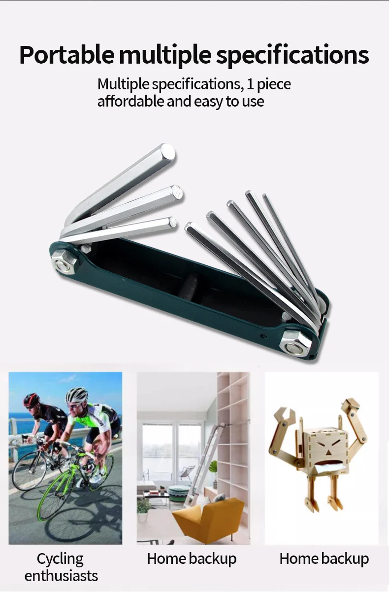 Multifunktionaler sechseckiger Flachkopfschlüssel, 8-in-1, verstellbarer Bogenschlüssel-Set, tragbares Hardware-Wartungswerkzeug für den Haushalt – Detail 4