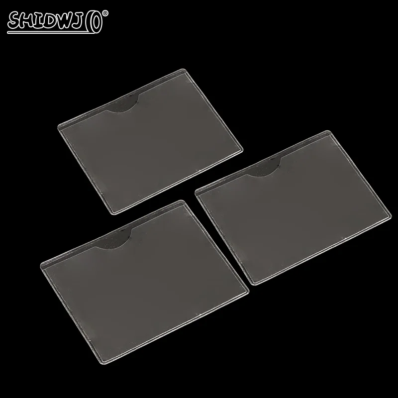 5Pcs Transparent Windshield Parking Permit Card Bag Plastic Card Cover Pocket Self-adhesive Clear Label Bag Bill Storage Card Ho