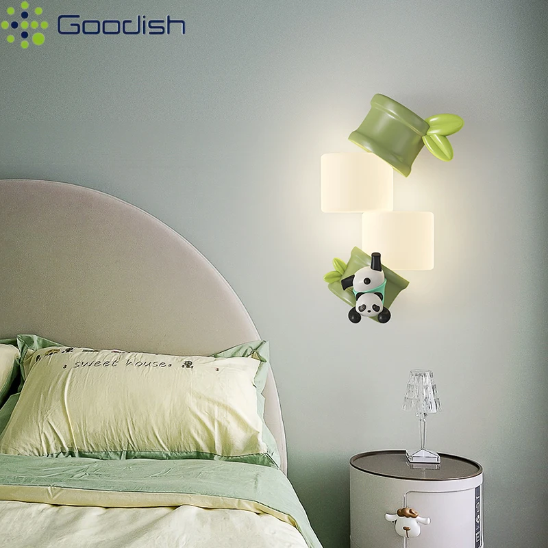 Panda Moderne LED Wandlampen Nordic Leuke Aap voor Kinderkamer Woonkamer Achtergrond Kunst Woondecoratie Verlichtingsarmaturen