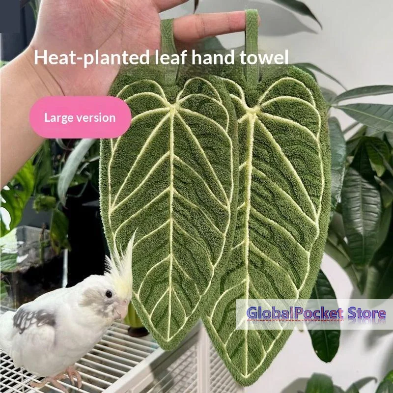 Double-Layer Hot Plant Cartoon Hand Towel Absorbent Thickened Quick Drying With Hanging Design Kitchen Towel Cleaning Towel