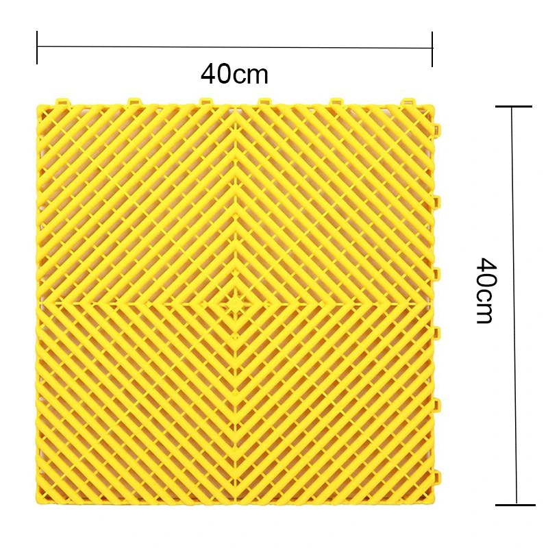 Strength Car Garage Flooring 18mm Grate Interlocking Pp Pvc Grid Tiles Floor For Garage 4s Car Wash Mats Plastic Floor Tile