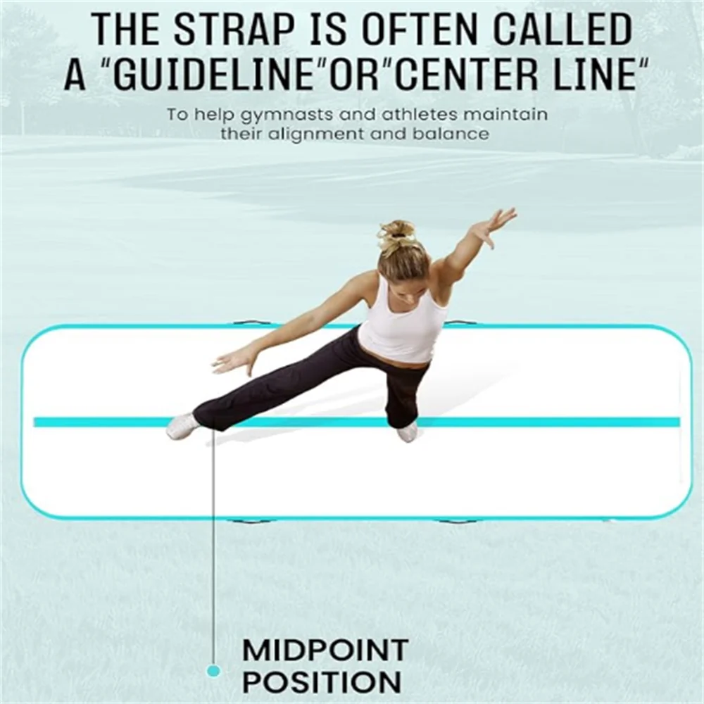Tapis de gymnastique gonflable (avec pompe à air) adapté à l'entraînement de gymnastique à domicile, aux sports nautiques et au yoga gonflable.