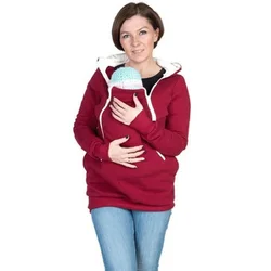 Women's Kangaroo Sweatshirt Lightweight for Mom and Baby Carrier Maternity Hoodie Coat Winter Autumn Thin Jacket With Pockets