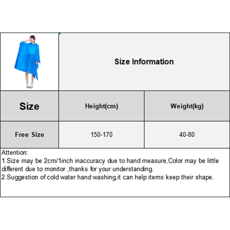 1Pcs Multifunctional Raincoat Outdoor Waterproof Rain Poncho Women Men Adult Hooded Reusable Rain Coat For Camping Tent Mat