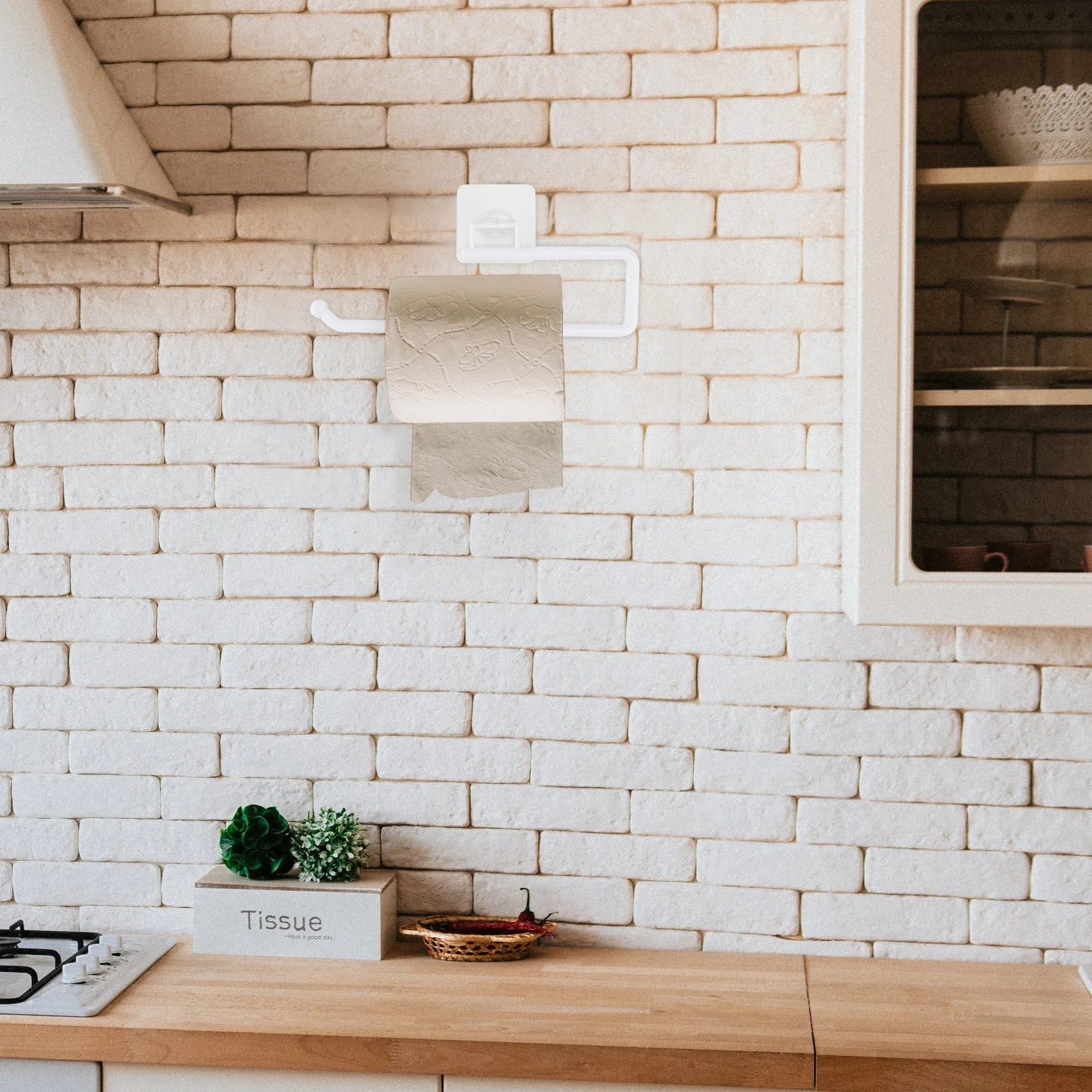 

Wall-Mounted Toilet Paper Holder No Punching Installation Bathroom Kitchen Living Room Multi-Purpose Roll Paper Storage Stand