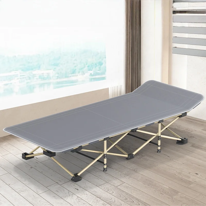 Cama dobrável para acampamento ao ar livre, cama portátil para acampamento, cama de companheiro, espreguiçadeira para cochilo individual, cama de acampamento ao ar livre