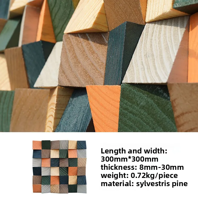 Wooden Acoustic Diffuser Panel, 3D Geometric Sound Diffuser for Home Theater, Adhesive Wall Wallpaper Sticker