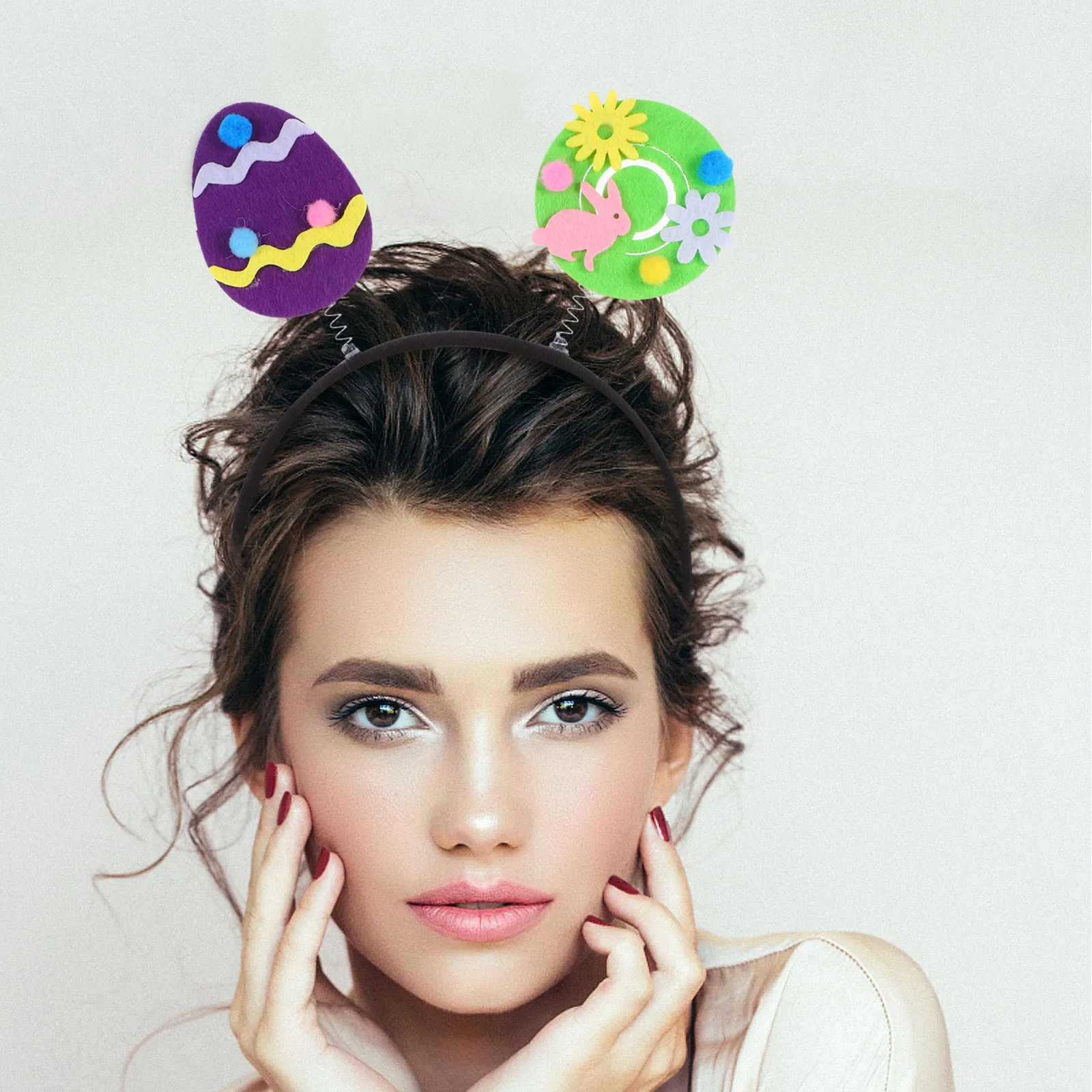 

Стильный пасхальный ободок для волос с мотивом кролика, подходит для детей и женщин, отлично подходит для празднования Пасхи, аксессуары для сценических выступлений.