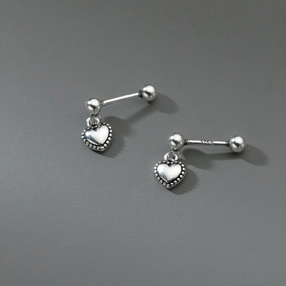 

Earrings Silver 925 Spiral Love Heart Retro Simple Unique Beautiful Elegant Jewelry Women's Earrings Pendientes Mujer JHE135