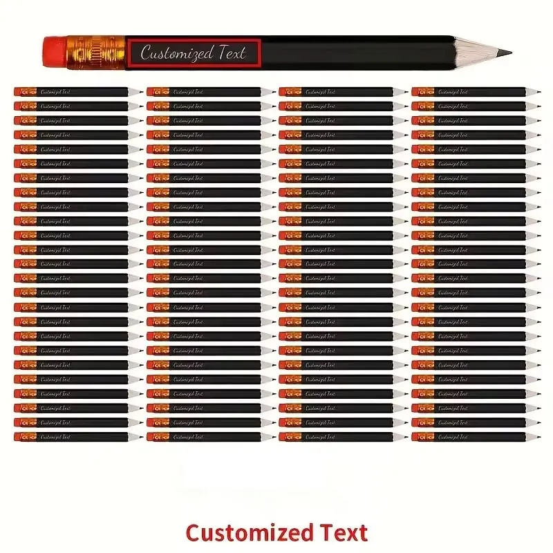 40Pcs/50Pcs/60Pcs/120Pcs Personalized Customization, Engraved Pencils, Pencils with Erasers, Custom Pencils, Wooden Pencils, Pencils for Beginners, Suitable for Wedding, Party, Corporate Branding, School, Office Use, Suitable for Wedding Favors, Teacher's Day Gifts, Party Favors.