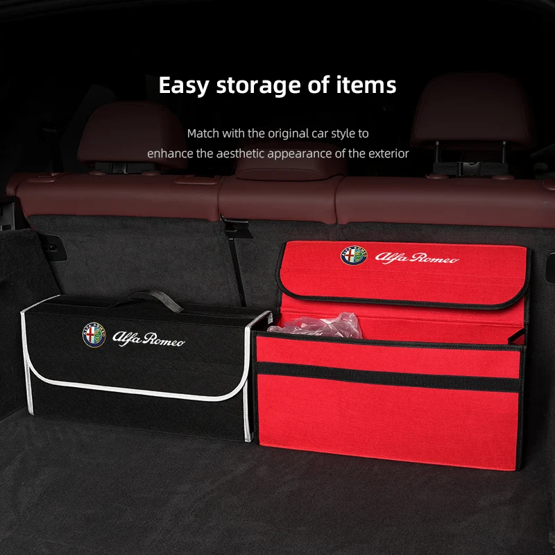 Car Trunk Storage Box Felt Cloth Organizer Bag Toolcase Auto Accessorie For Alfa Romeo 4C 159 Spider Giulia 156 Mito 147 GT 166