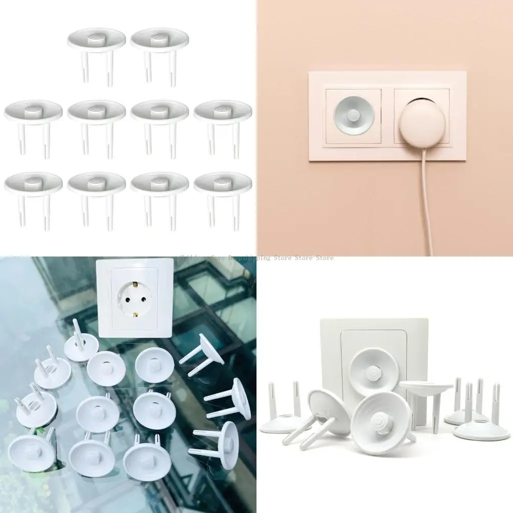 

10xSecure Plug Cover for Toddler ABS Construction European Outlet Safety Guard