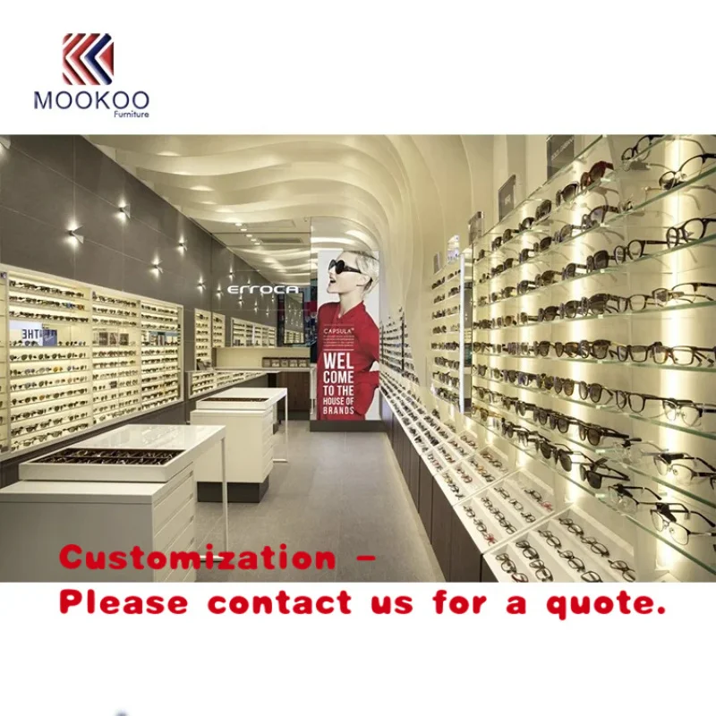 

custom.Shop Sunglasses Eyewear Display Wall Cabinet Showcase Wooden and Glass Rack
