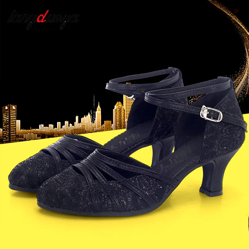 Zapatos de baile de vals de salón para mujer, zapatos de baile profesionales, zapatos de baile latino, Punta closeed mordern, 1 par por lote