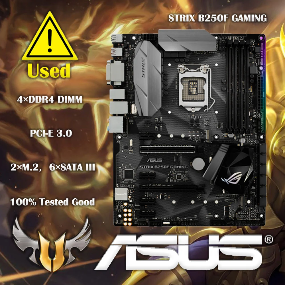 

Asus ROG STRIX B250F GAMING Desktop Motherboard Socket LGA 1151 DDR4 B250 SATA3 USB3.0 Motherboard