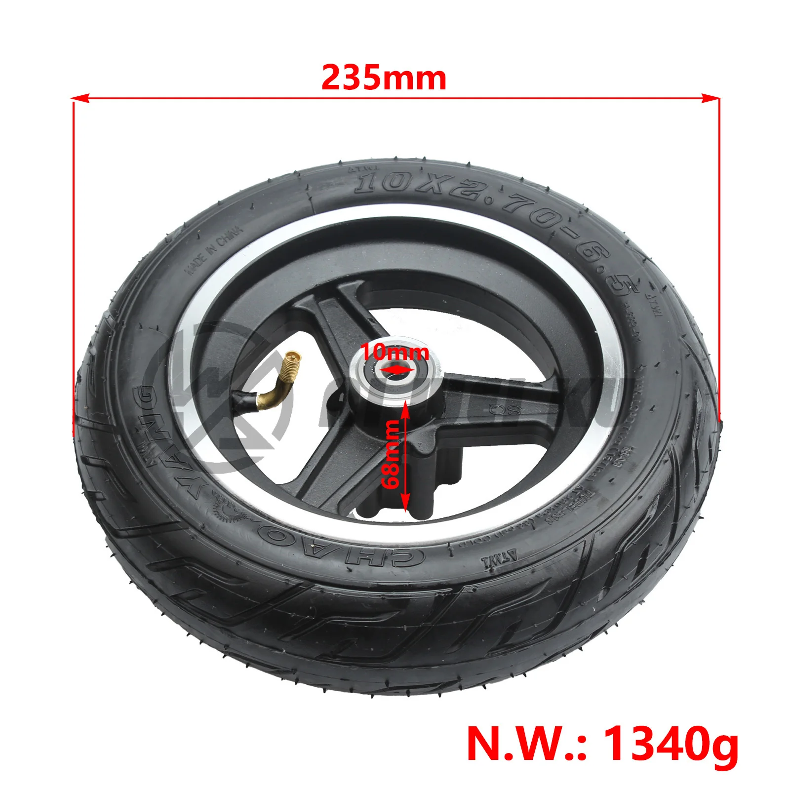 10X2.70-6.5 Wheel Hub with 10 Inch Tubeless Tire for FLJ SK1 Speedway 5 Dualtron 3 Electric Scooter Replacement Modified Parts