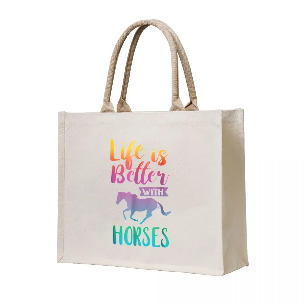 

Cute Life Is Better With Horses Horseback Riding Tote Bag bags for women bag for beach tote bag screen
