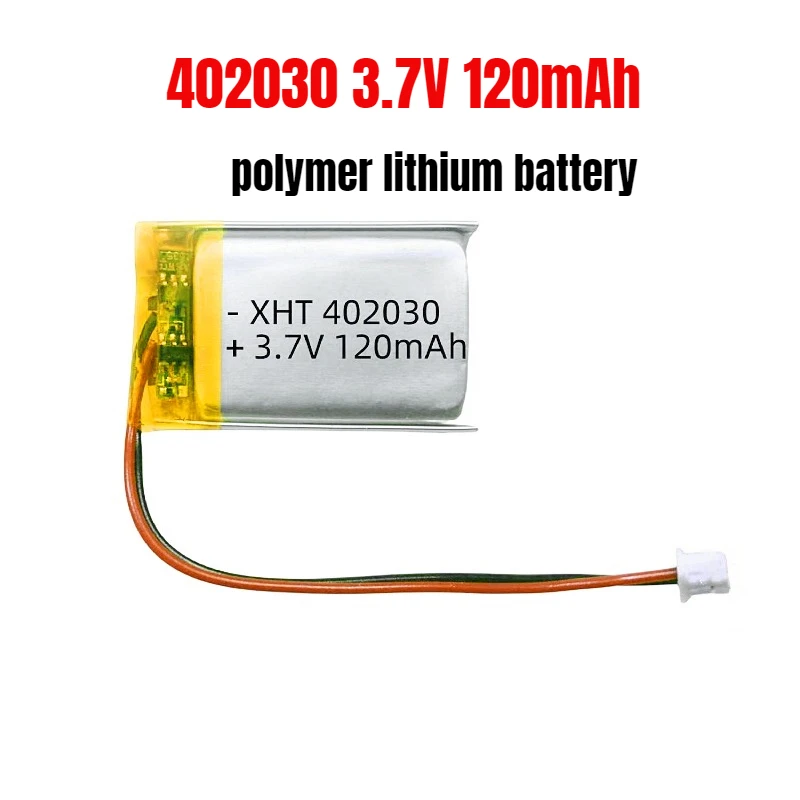 

402030 3.7V Lithium Battery Li Po Battery 120mAh Lipo Rechargeable Li Polymer Batteries for Wireless Headset Device Electronic