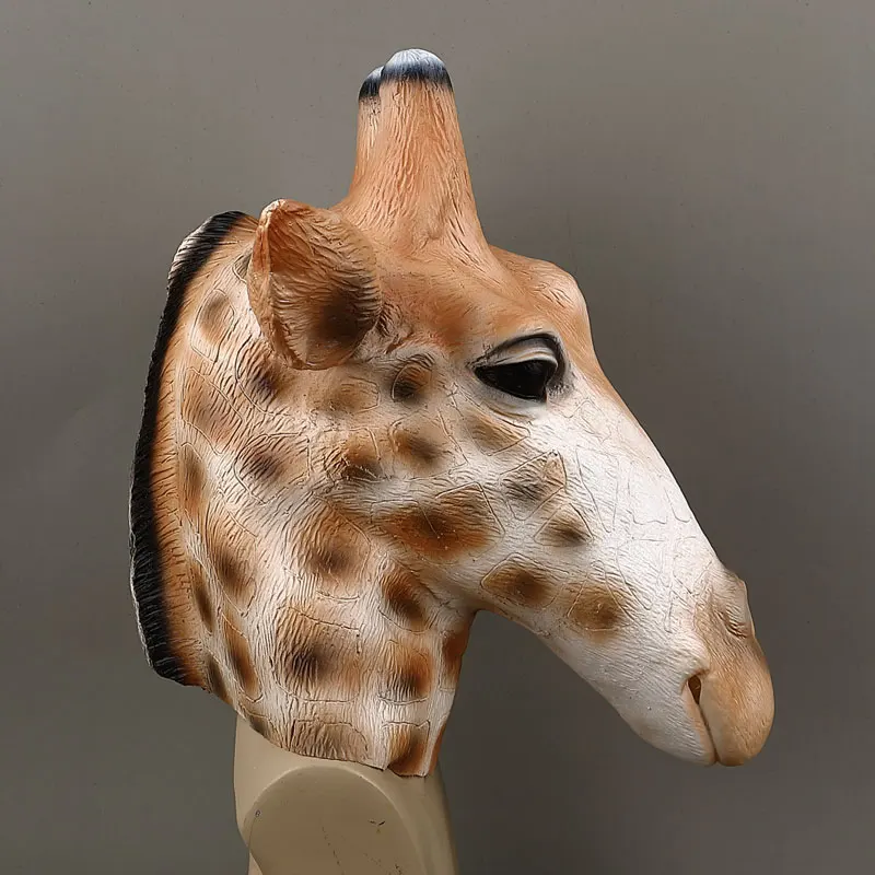 Sika Herten Masker Dier Gevlekte Herten Volledige Over Hoofd Giraffe Masker Latex Cervus Kostuum Rekwisieten Deluxe Maskerade Partij Carnaval Masker