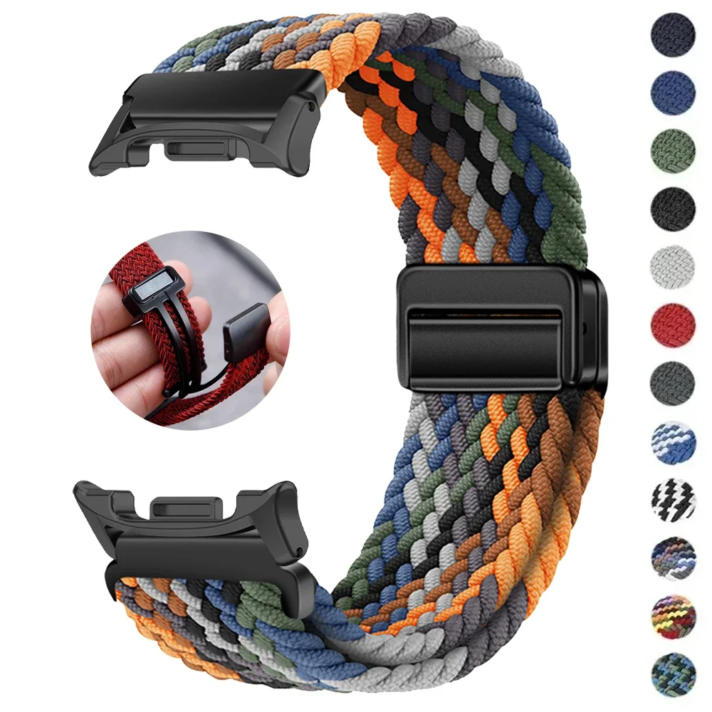 Für Samsung Galaxy Watch 8 Classic 46 mm Band geflochtenes Schlaufenarmband Magnetschnalle für Galaxy Watch 8 40 mm 44 mm/Ultra 2025 Armband