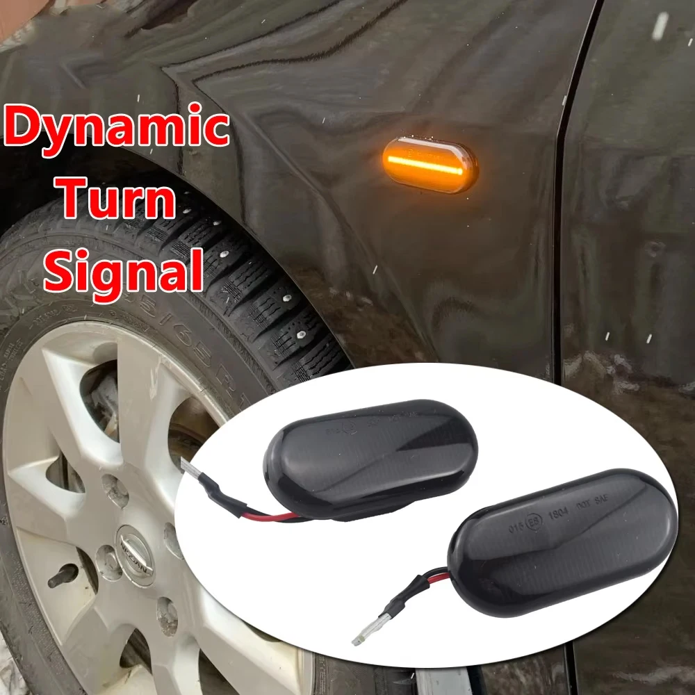 LED Dynamic Side Turn Signal Light For Nissan Tiida C11 Note E11 Micra K12 NP300 Navara D40 Qashqai J10