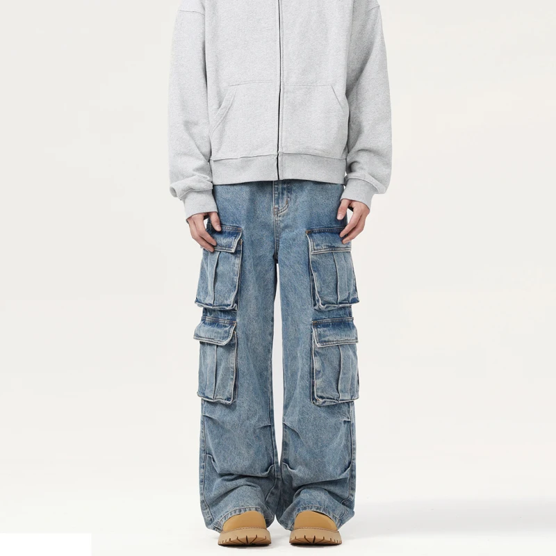 

Multi-pocket Y2k Tooling Jeans Men and Women Streetwear Fashion Hip Hop Loose Casual Wide Legs Baggy Cargo Jeans Denim Pants