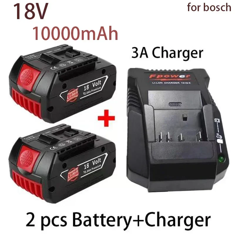 

Bosch electric drilling tool battery 18V 10Ah rechargeable lithium-ion battery BAT609 BAT609G BAT618 BAT618 G BAT614+1 charger