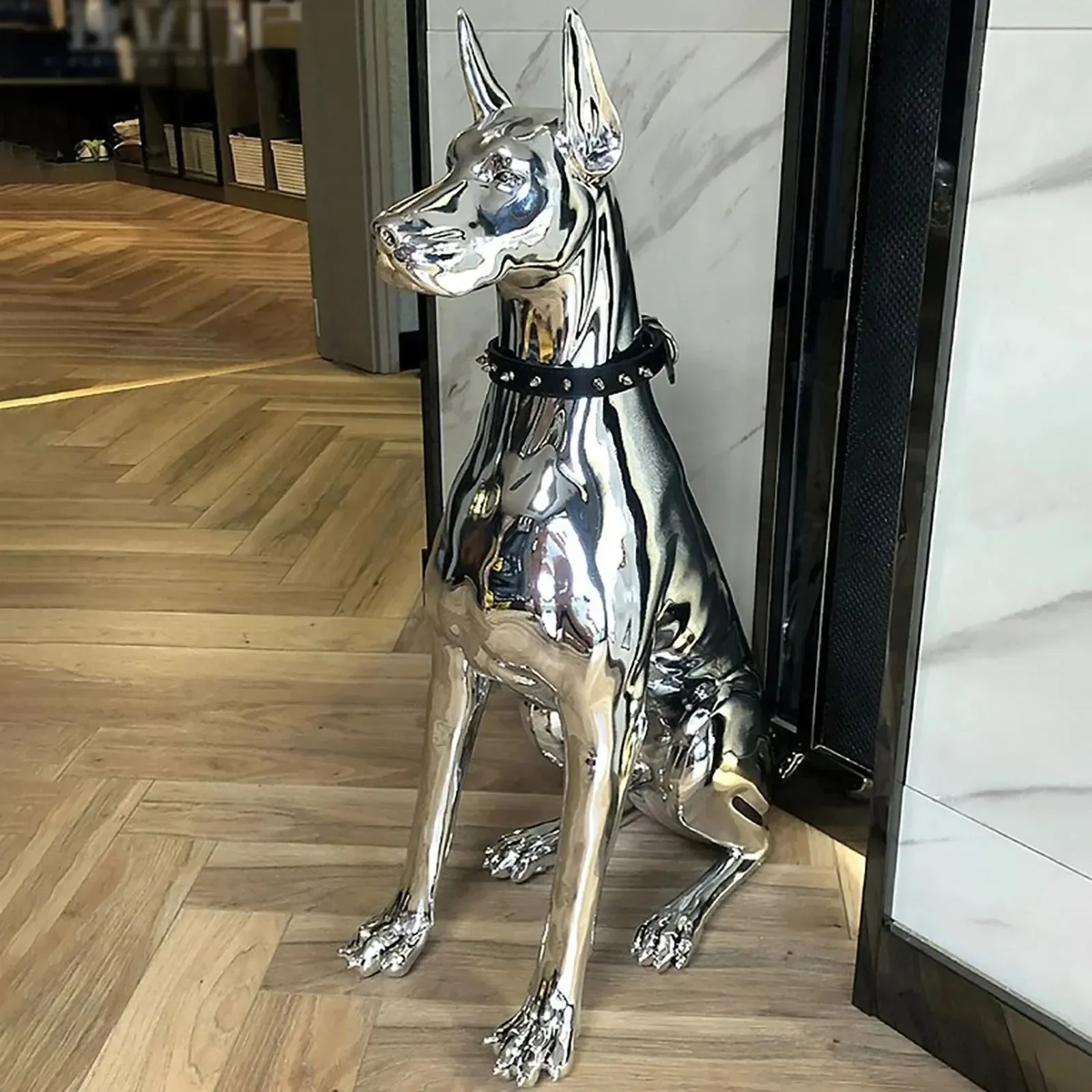 

Decorative Objects Figurines Home Decor Sculpture Dog Large Size Art Animal Statues Figurine Room Decoration Resin Statue