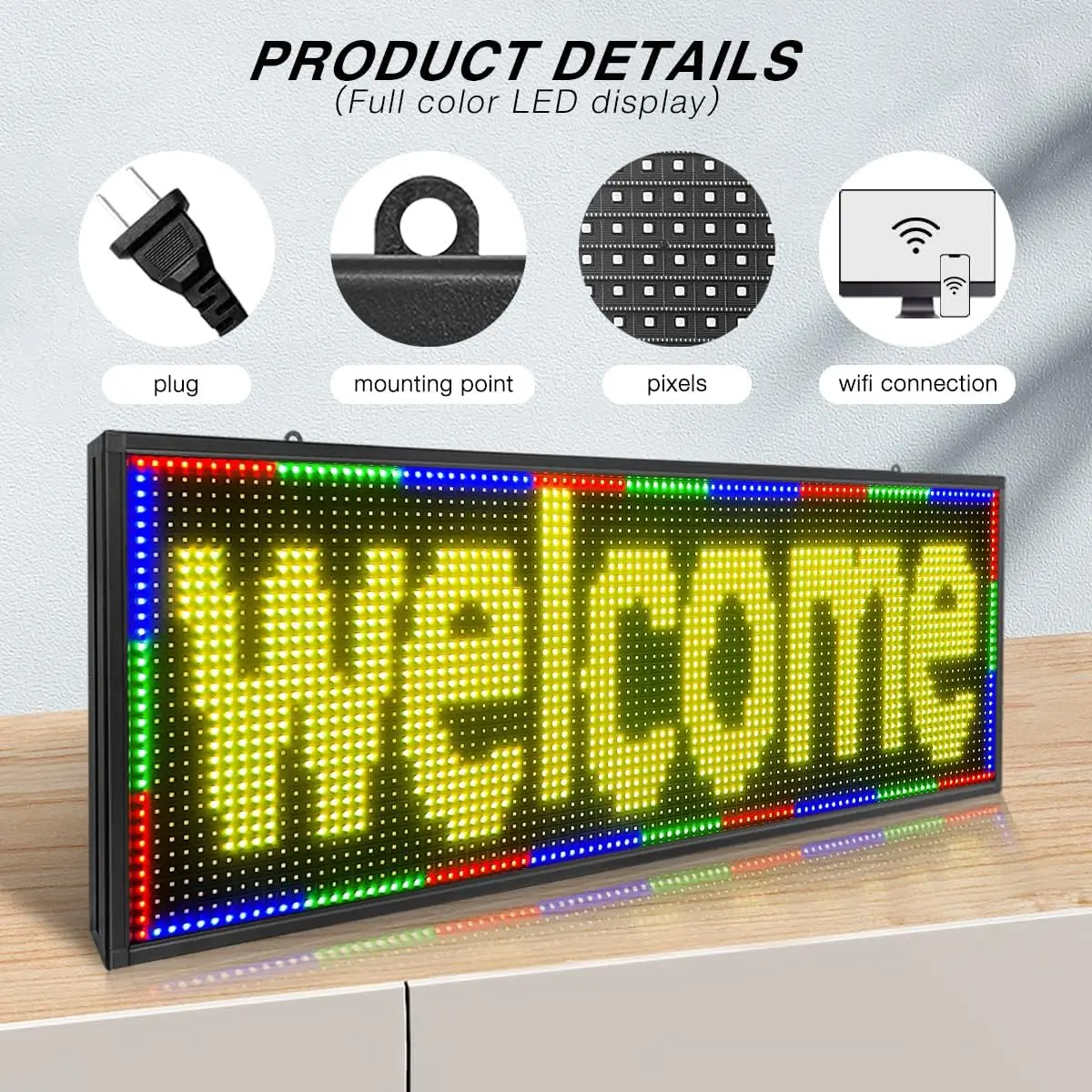 P10 LED Digital Sign - RGB Full Color WiFi Programmable LED Sign 39