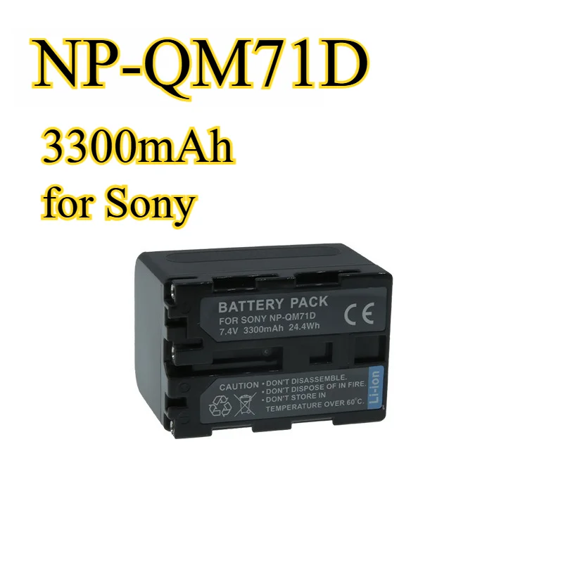 

Сменный аккумулятор большой емкости 3300 мАч NP-QM71D для видеокамер Sony HC1/PC330E/TRV25E, перезаряжаемый с защитой от перезаряда