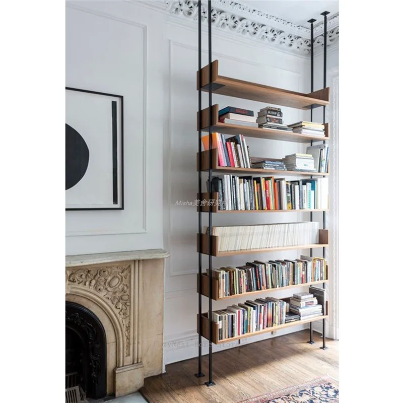 Indomitable Shelf Tongtian Bookshelf Partition Wall Display Shelf American Furniture Background Bookcase Retro Multi-layer Shelf